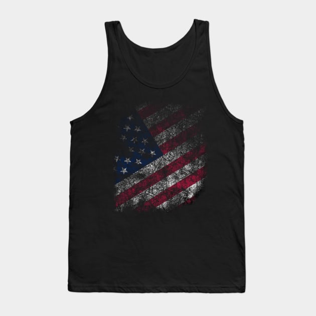 Vintage Patriotic American Flag Tank Top by chiinta